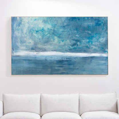 Gracious - Large Blue Seascape Abstract Oil Painting on Canvas N o H o