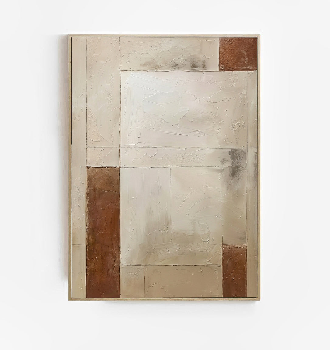 Aligned Earth - Minimalist Beige and Brown Textured Canvas