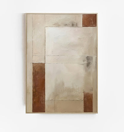 Aligned Earth - Minimalist Beige and Brown Textured Canvas