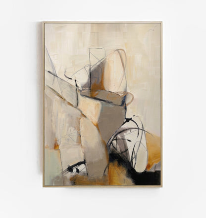 Original Textured Abstract Canvas Art by Noho Art Gallery – Contemporary Neutral Abstract Painting for Modern Interiors