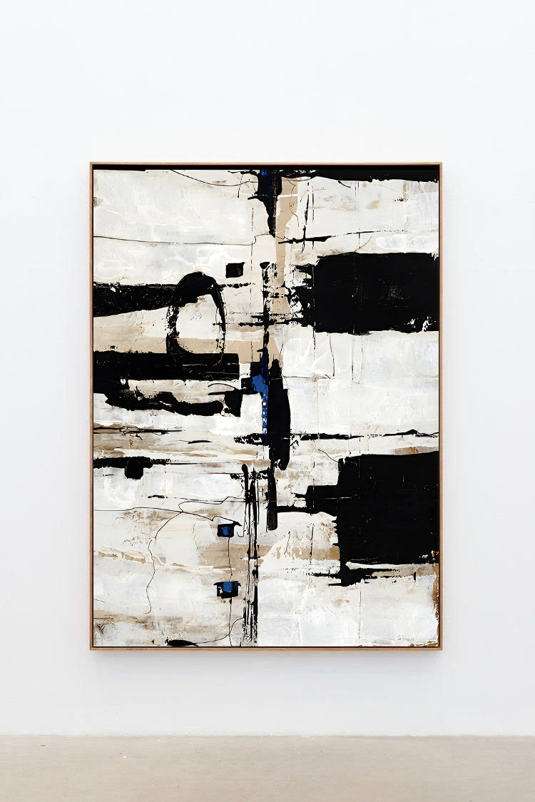 Abstract Black White Painting on Canvas | Artworks | Noho Art Gallery