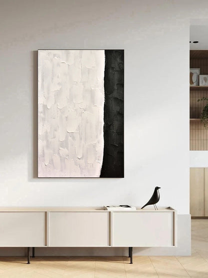 Flow - Modern Black and White Wall Art Painting on Canvas