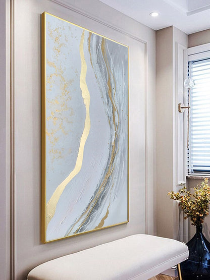 Goldi - White and Gold Wall Art Decor Abstract Painting