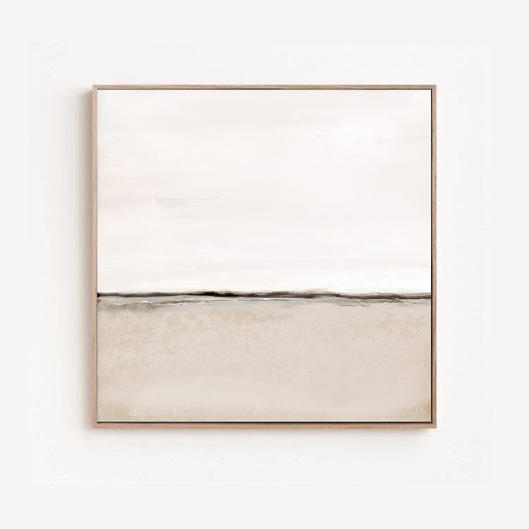 Modern Beige Wall Art Acrylic Painting on Canvas, Noho Art Gallery