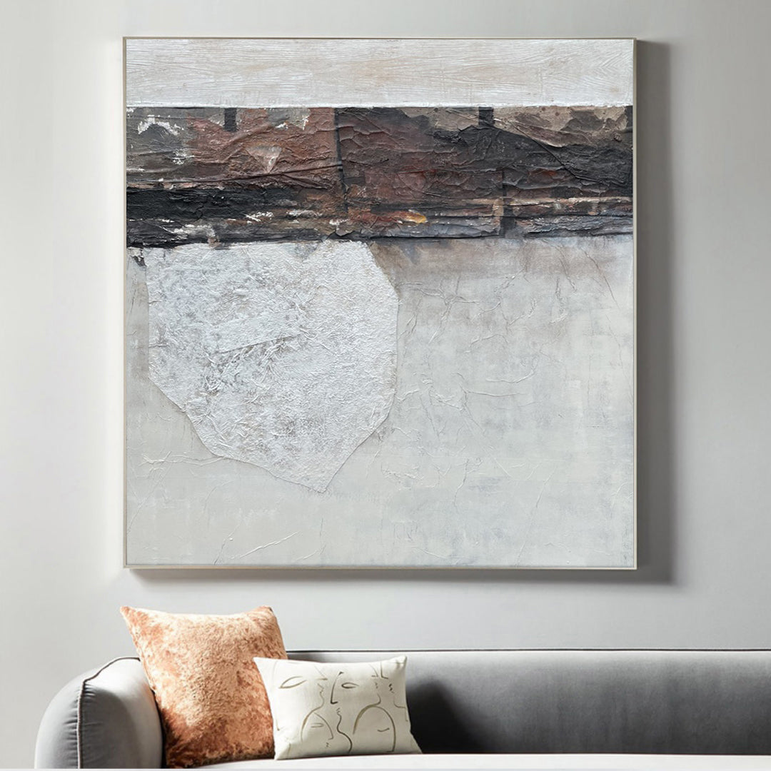 white brown abstract painting for sale, brown wall art for sale, Noho Art Gallery