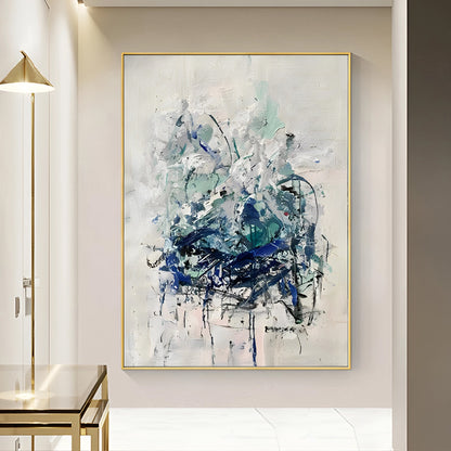 Coexistent - Blue and White Extra Large Wall Art Painting on Canvas