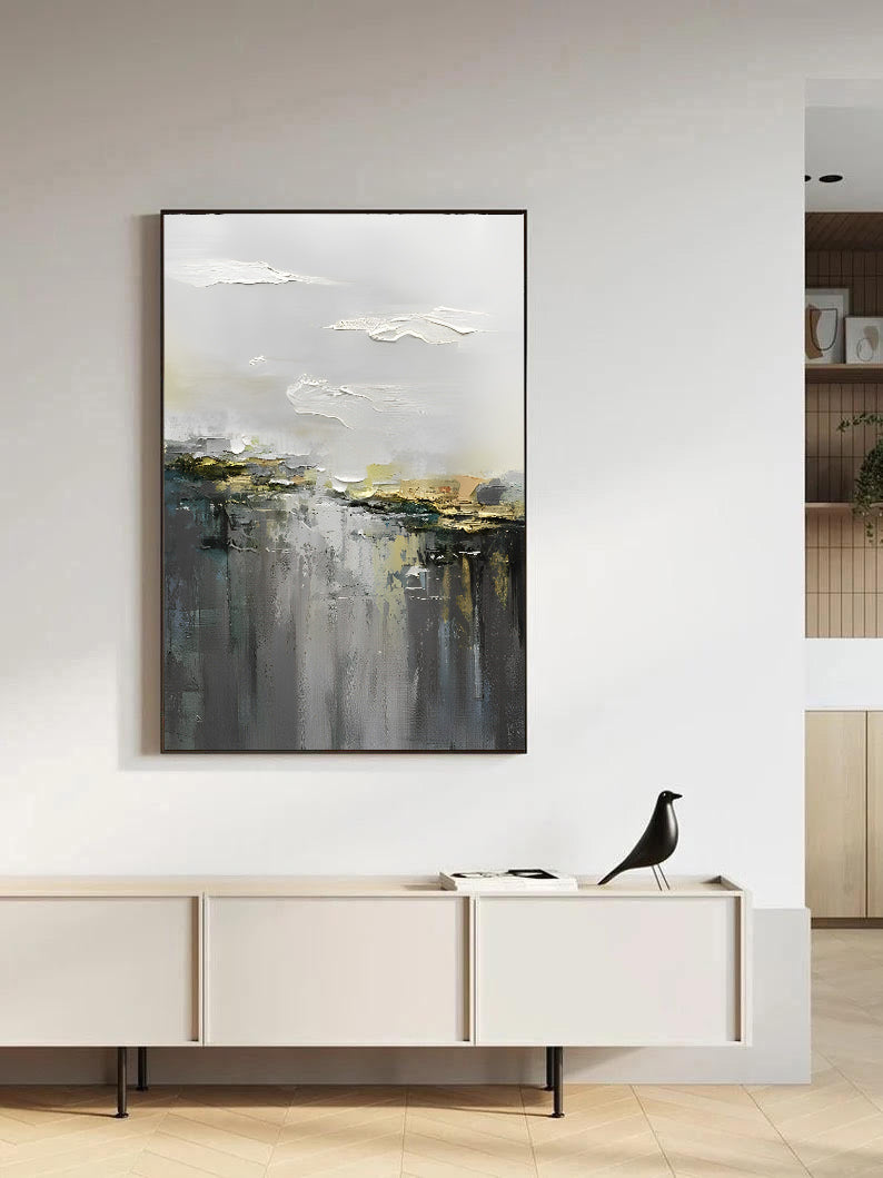 Mono Lands - Black and White Landscape Oil Painting on Canvas N o H o