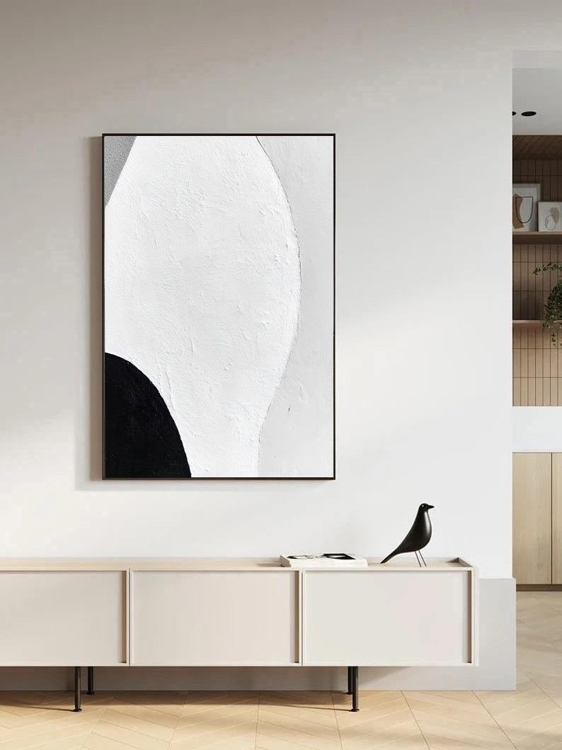 Siouete - Grey Wall Art Minimal Painting on Canvas N o H o