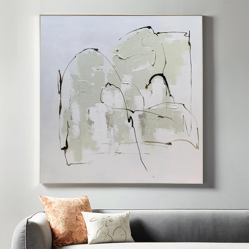 Ethereal Echoes - White and Gray Painting