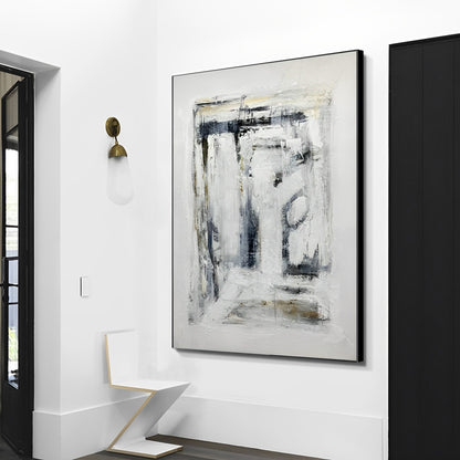 Notonial - Large Black and White Abstract Art Painting